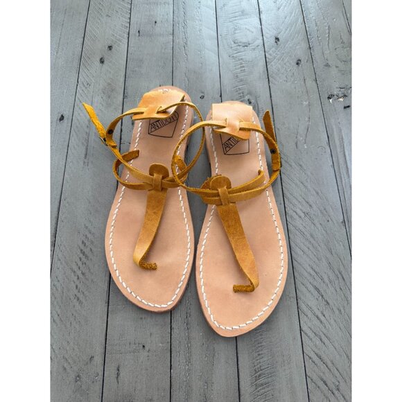 Antidoti Suede Leather T Strap Flat Sandals Size 39 - Picture 2 of 7